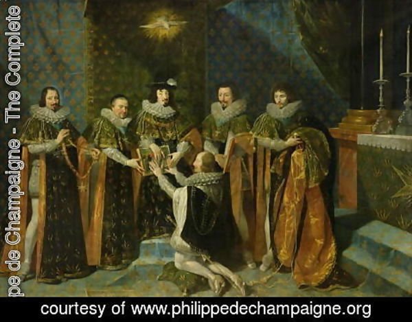 Philippe de Champaigne - Louis XIII (1601-43) Receiving Henri d'Orleans (1595-1663) Duc de Longueville, into the Order of the Saint Esprit, 1633